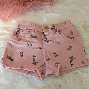 Toddler pink denim shorts
